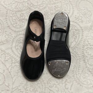Capezio Size 10M Toddlers Black Patent Tap Shoes Mary Jane Dance Shoes